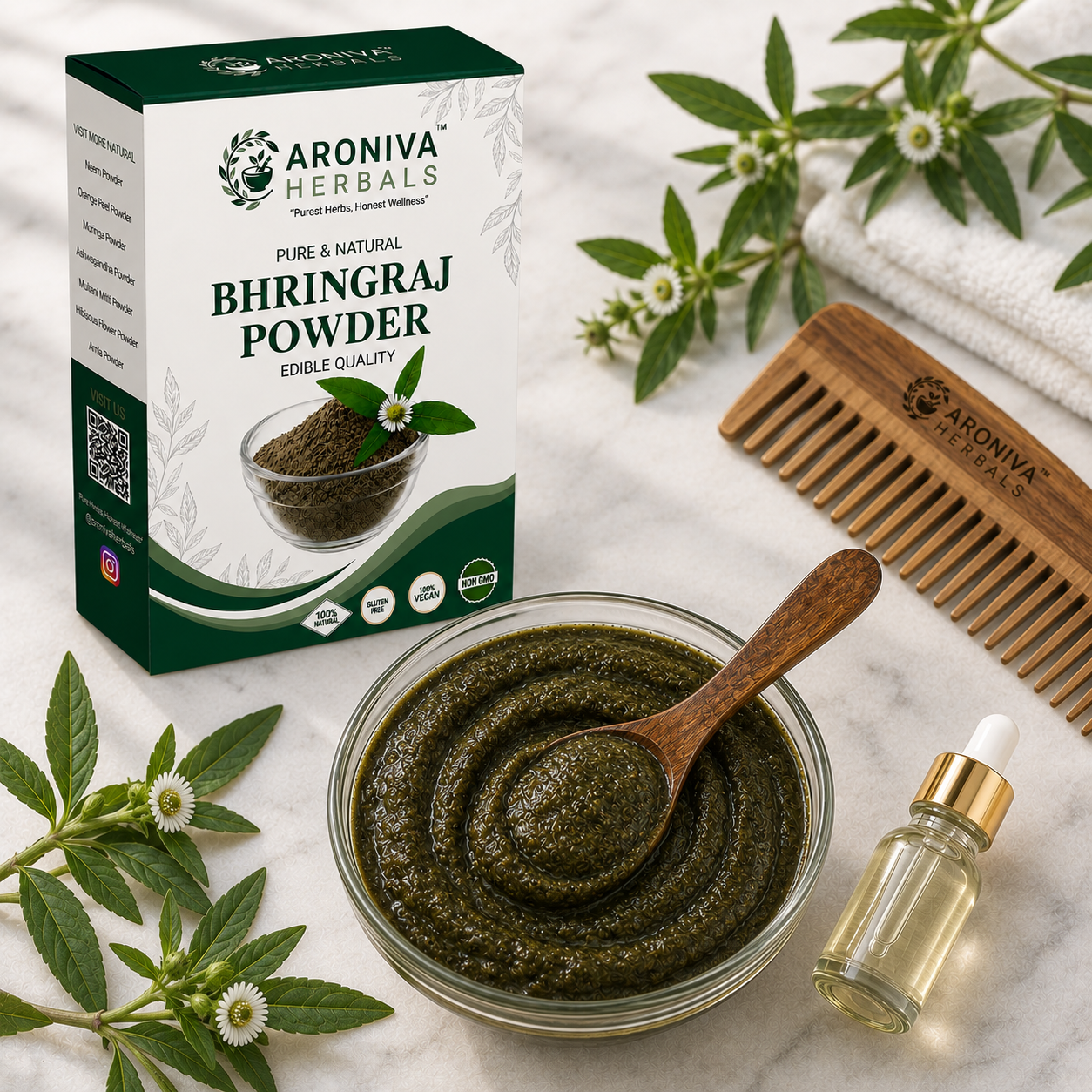 Pure Bhringraj Powder (Karisalankanni) - Ruler of Hair thumbnail 7