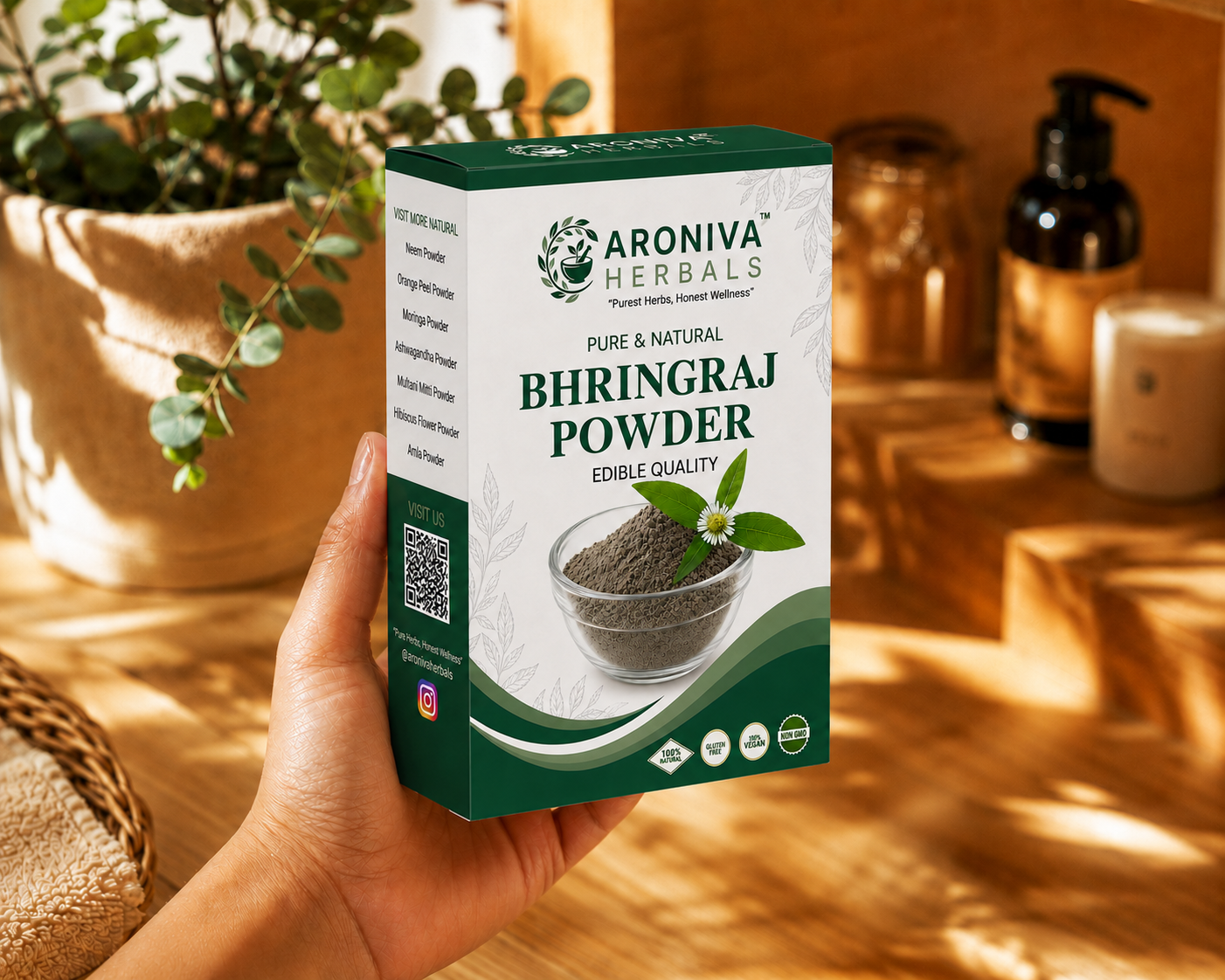 Pure Bhringraj Powder (Karisalankanni) - Ruler of Hair thumbnail 2