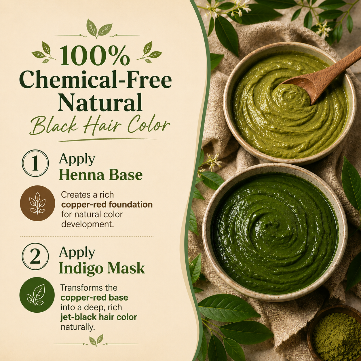 Aroniva Herbals Natural Henna and Indigo Powder Combo (200g + 200g) thumbnail 3