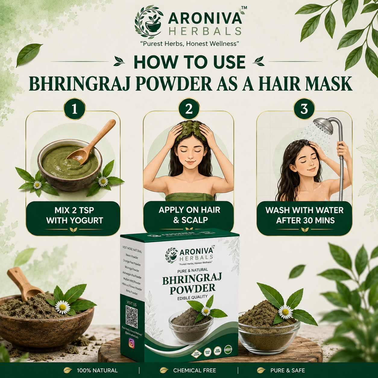 Pure Bhringraj Powder (Karisalankanni) - Ruler of Hair thumbnail 4