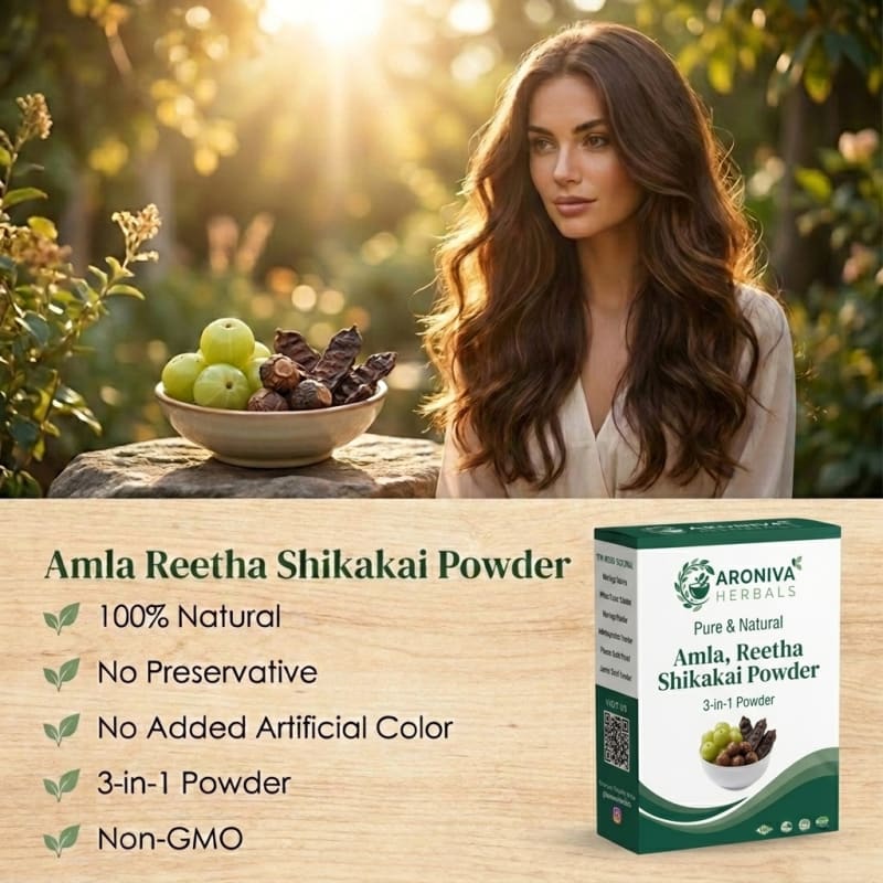 Organic Amla Reetha Shikakai 3-in-1 Hair Growth Powder thumbnail 2