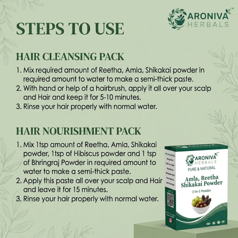 Organic Amla Reetha Shikakai 3-in-1 Hair Growth Powder thumbnail 4